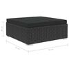 vidaXL 8 Piece Garden Lounge Set with Cushions Poly Rattan Black