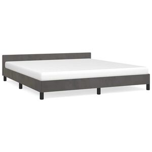 vidaXL Bed Frame without Mattress Dark Grey 183x203 cm King Velvet