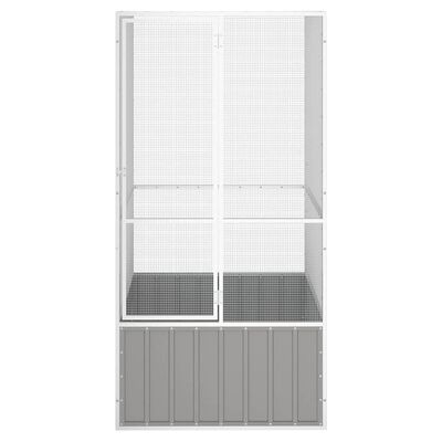 vidaXL Bird Cage Grey 111x107x211.5 cm Galvanised Steel, grey vidaXL Bird Cage Grey 111x107x211.5 cm Galvanised Steel