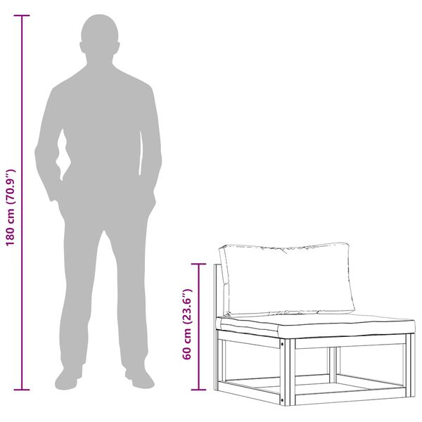 vidaXL 3 Piece Garden Lounge Set with Cushions Solid Acacia Wood