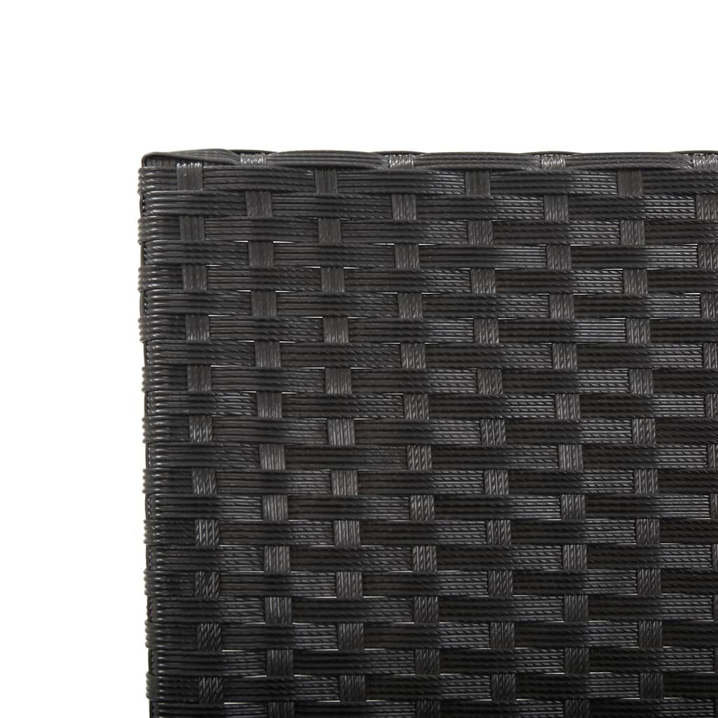 vidaXL Garden Bench with Cushions 176 cm Black Poly Rattan