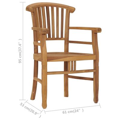 vidaXL Garden Chairs 2 pcs Solid Teak Wood,  vidaXL Garden Chairs 2 pcs Solid Teak Wood
