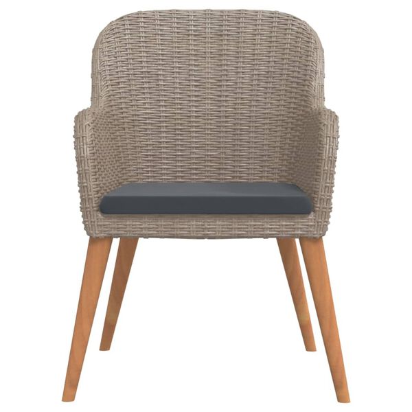 vidaXL 7 Piece Garden Dining Set with Cushions Brown