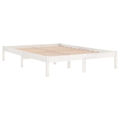 vidaXL Bed Frame without Mattress White Solid Wood 120x200 cm