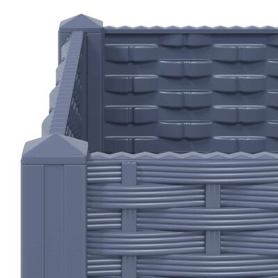 vidaXL Raised Bed 160x40x38 cm Polypropylene, blue grey vidaXL Raised Bed 160x40x38 cm Polypropylene