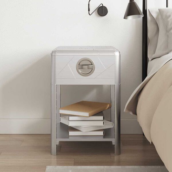 vidaXL Aviator End Table with 1 Drawer Vintage Aircraft Airman Style