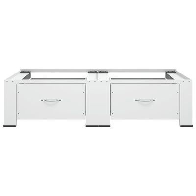vidaXL Double Washing and Drying Machine Pedestal with Drawers White,  vidaXL Double Washing and Drying Machine Pedestal with Drawers White
