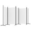 vidaXL 5-Panel Room Divider White 433x180 cm Fabric