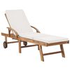 vidaXL Sun Loungers with Cushions 2 pcs Solid Teak Wood Cream