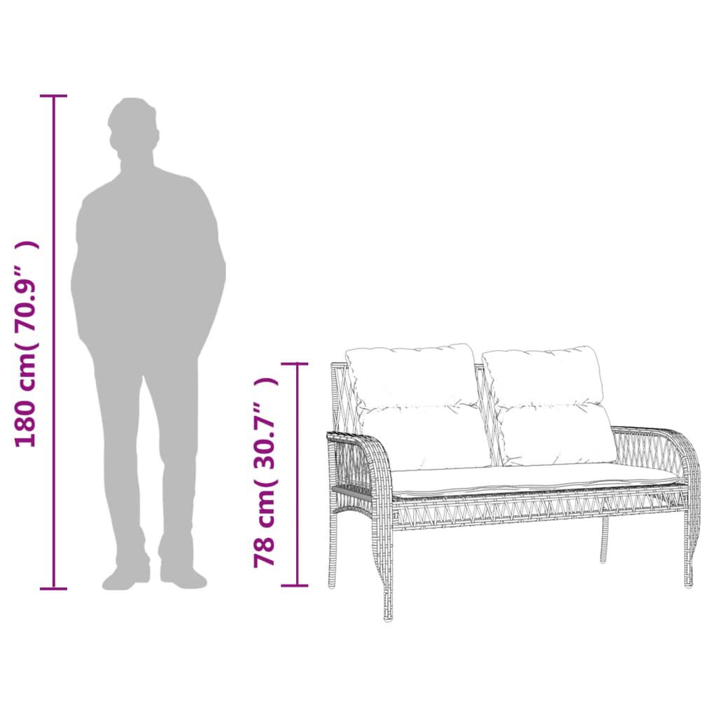 vidaXL 4 Piece Garden Sofa Set with Cushions Grey Poly Rattan