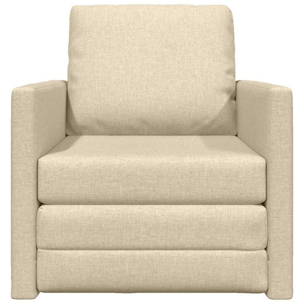 vidaXL Floor Sofa Bed 2-in-1 Cream 112x174x55 cm Fabric