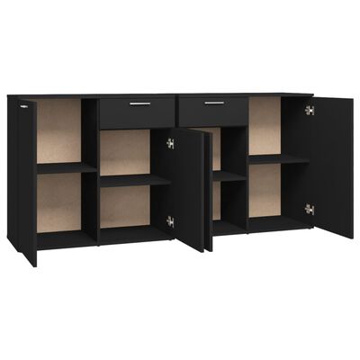 vidaXL Sideboard Black 160x36x75 cm Engineered Wood, black vidaXL Sideboard Black 160x36x75 cm Engineered Wood