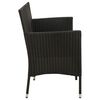 vidaXL 3-Seater Garden Sofa with Cushion Black Poly Rattan