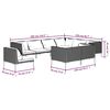vidaXL 9 Piece Garden Lounge Set with Cushions Poly Rattan Dark Grey