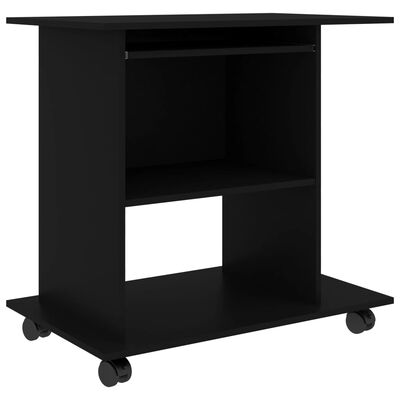 vidaXL Computer Desk Black 80x50x75 cm Engineered Wood, black vidaXL Computer Desk Black 80x50x75 cm Engineered Wood