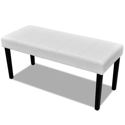 vidaXL White High Quality Artificial Leather Bench, white vidaXL White High Quality Artificial Leather Bench