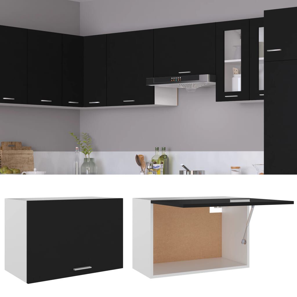 vidaXL Hanging Cabinet Lyon Black 60x31x40 cm Engineered Wood