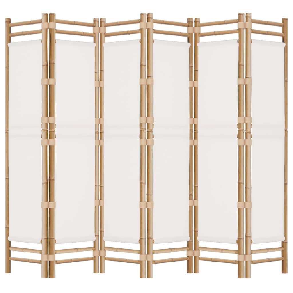 vidaXL Folding 6-Panel Room Divider 240 cm Bamboo and Canvas