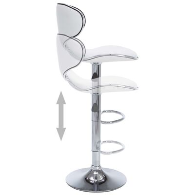 vidaXL Bar Stools 2 pcs White Faux Leather, white vidaXL Bar Stools 2 pcs White Faux Leather