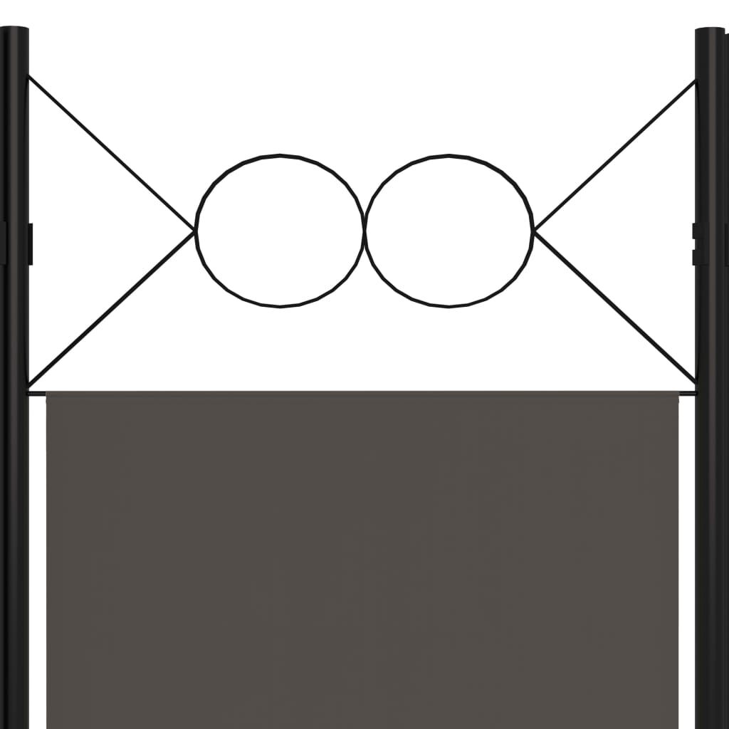 vidaXL 5-Panel Room Divider Anthracite 200x180 cm