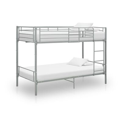 vidaXL Bunk Bed without Mattress Grey Metal 90x200 cm, grey vidaXL Bunk Bed without Mattress Grey Metal 90x200 cm