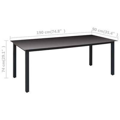 vidaXL 9 Piece Garden Dining Set Black,  vidaXL 9 Piece Garden Dining Set Black