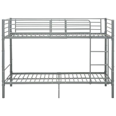 vidaXL Bunk Bed without Mattress Grey Metal 90x200 cm, grey vidaXL Bunk Bed without Mattress Grey Metal 90x200 cm