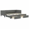 vidaXL Daybed with Trundle&Drawers without Mattress Dark Grey 90x190cm