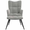 vidaXL Relaxing Chair with a Stool Light Grey Velvet