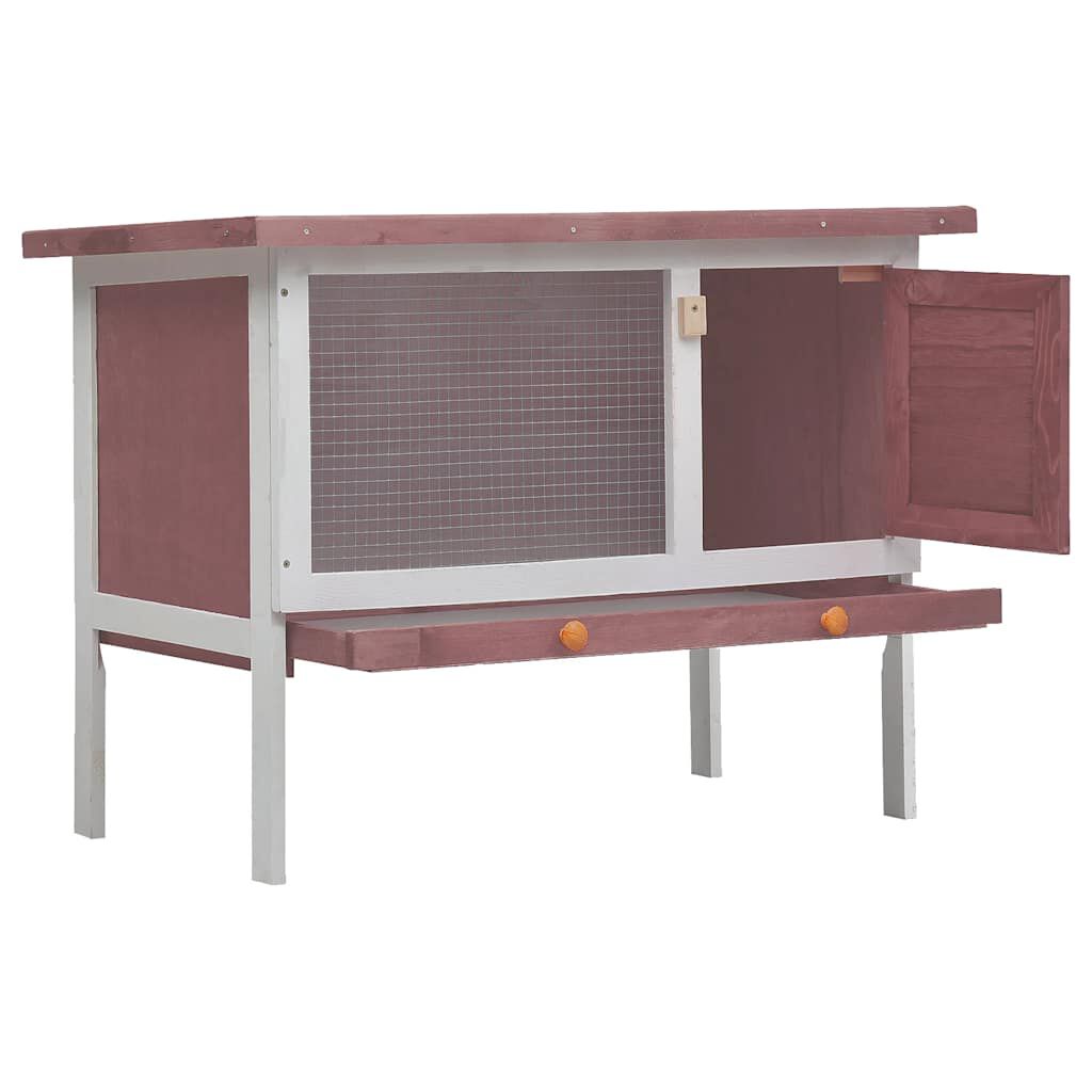 vidaXL Outdoor Rabbit Hutch 1 Layer Brown Wood