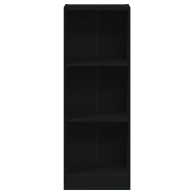 vidaXL 3-Tier Book Cabinet Black 40x24x109 cm Engineered Wood