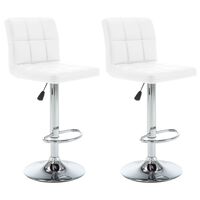 vidaXL Bar Stools 2 pcs White Faux Leather, white vidaXL Bar Stools 2 pcs White Faux Leather