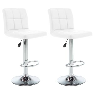 vidaXL Bar Stools 2 pcs White Faux Leather