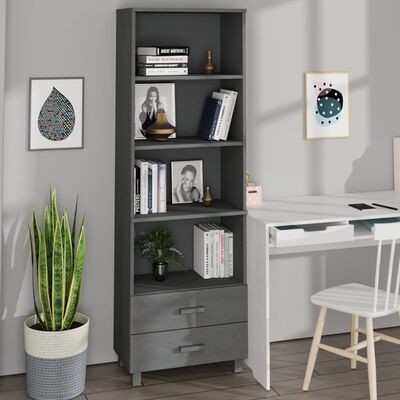 vidaXL Highboard HAMAR Dark Grey 60x35x180 cm Solid Wood Pine, dark grey vidaXL Highboard HAMAR Dark Grey 60x35x180 cm Solid Wood Pine