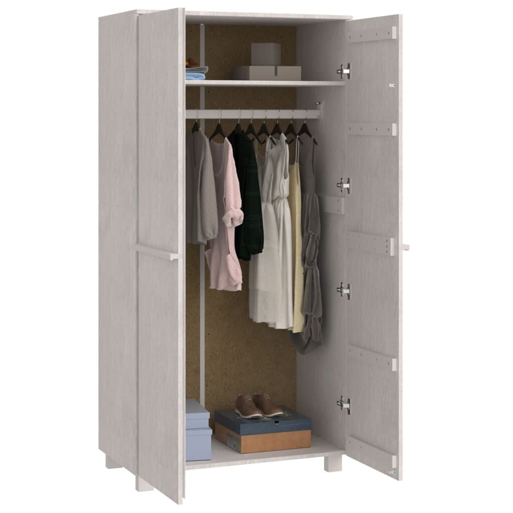 vidaXL Wardrobe HAMAR White 89x50x180 cm Solid Wood Pine