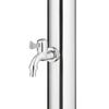 vidaXL Garden Shower with Brown Base 220 cm Stainless Steel