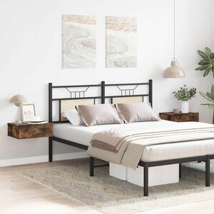 vidaXL Floating Nightstands 2 pcs Smoked Oak 40x30x15cm Engineered Wood