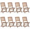 vidaXL Folding Chairs 8 pcs Solid Acacia Wood