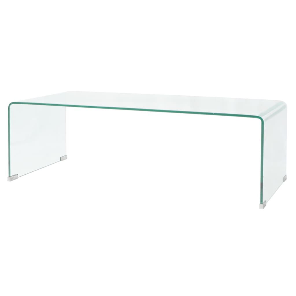 vidaXL Coffee Table Tempered Glass 98x45x30 cm Clear