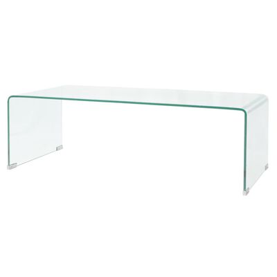vidaXL Coffee Table Tempered Glass 98x45x30 cm Clear,  vidaXL Coffee Table Tempered Glass 98x45x30 cm Clear