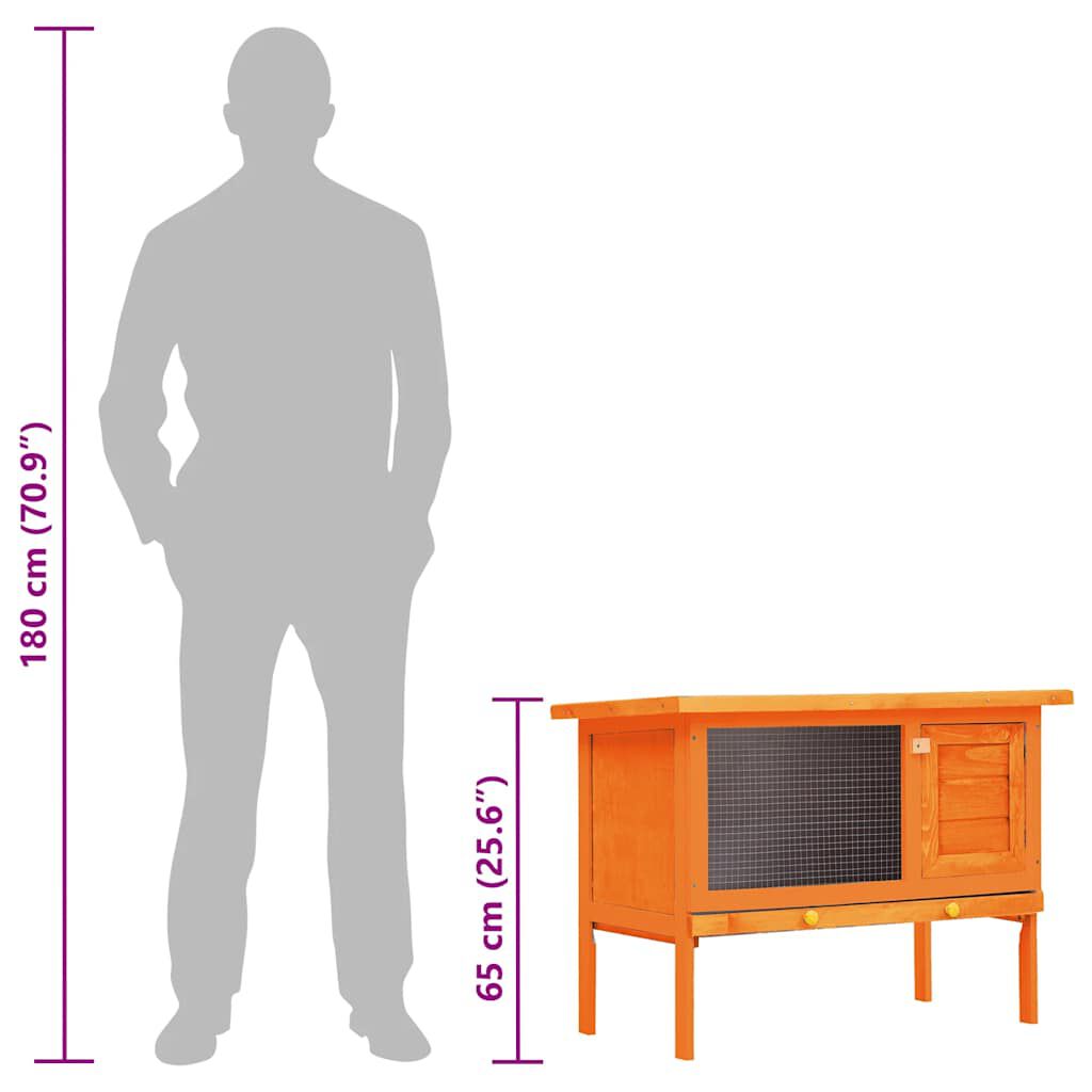 vidaXL Outdoor Rabbit Hutch Small Animal House Pet Cage 1 Layer Wood