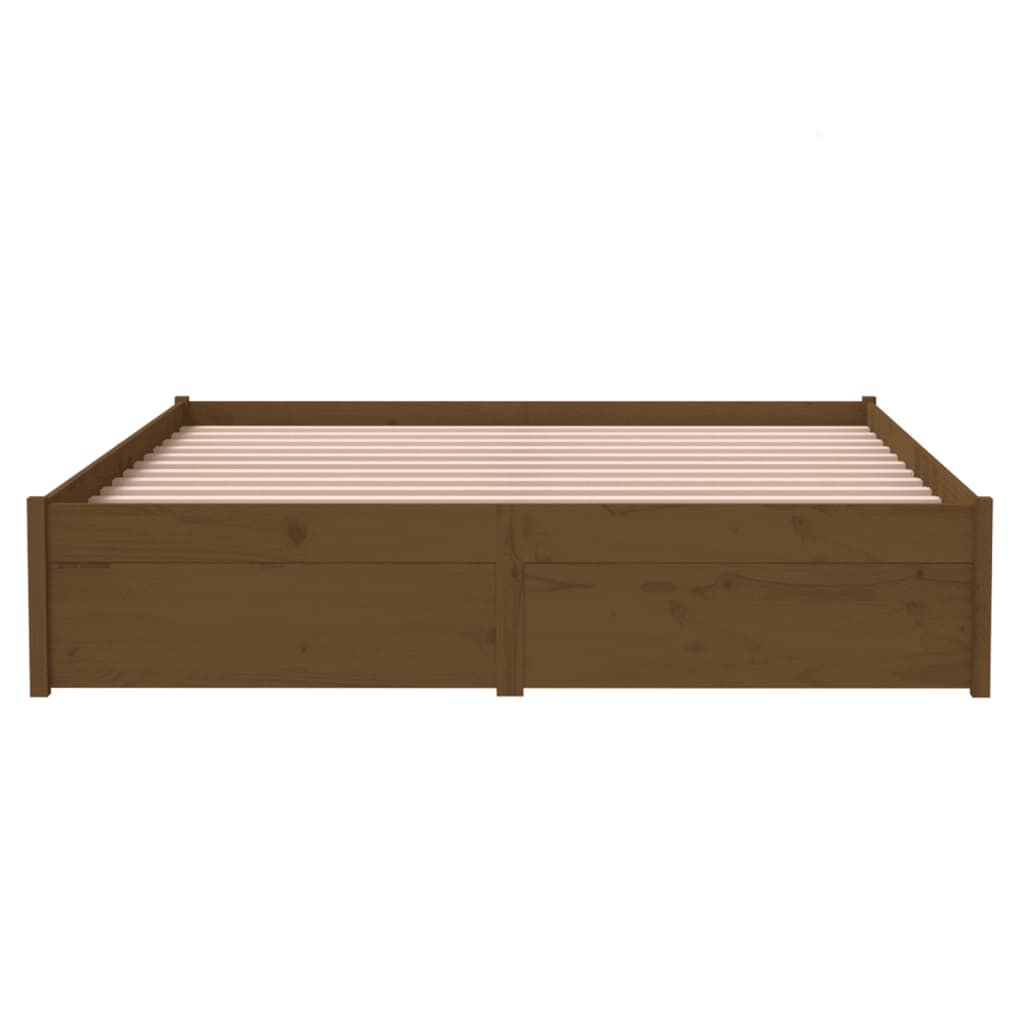 vidaXL Bed Frame without Mattress Honey Brown Solid Wood 140x190 cm