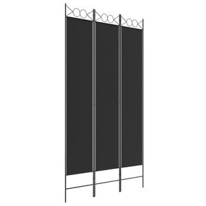 vidaXL 3-Panel Room Divider Black 120x220 cm Fabric