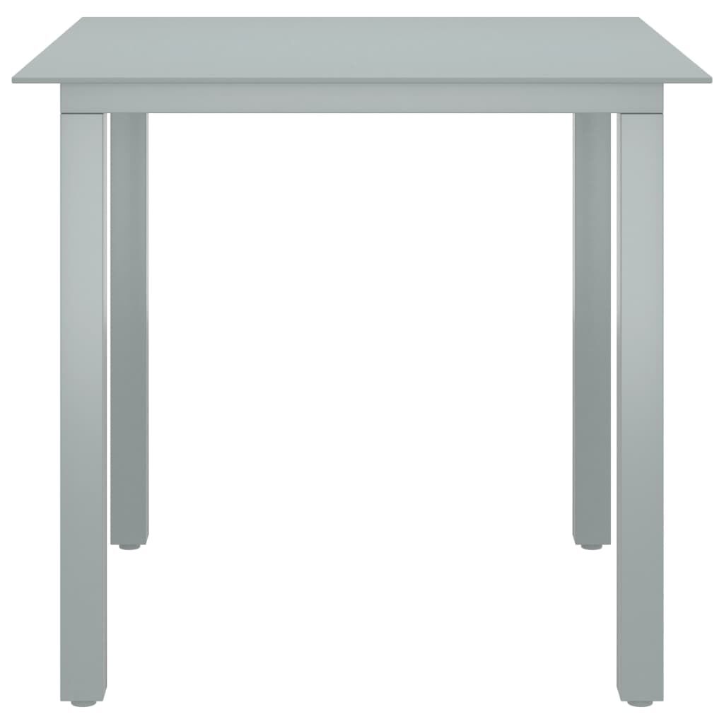 vidaXL 5 Piece Garden Dining Set Aluminium Silver and Black