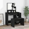vidaXL Dressing Table Set Black 86.5x35x136 cm