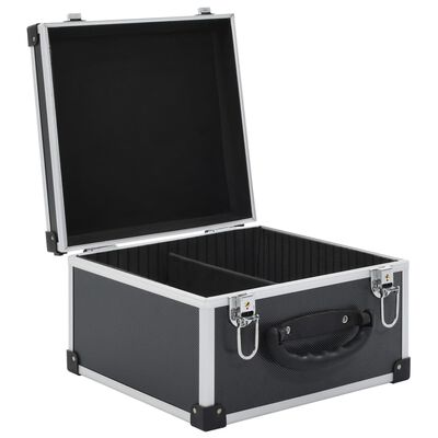 vidaXL CD Case for 40 CDs Aluminium ABS Black, black vidaXL CD Case for 40 CDs Aluminium ABS Black