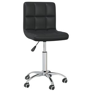 vidaXL Swivel Office Chair Black Faux Leather