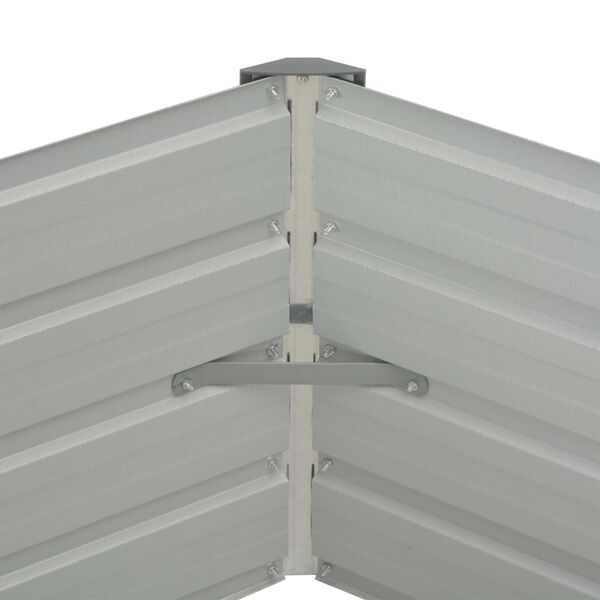 vidaXL Raised Garden Bed 129x129x46 cm Galvanised Steel Green