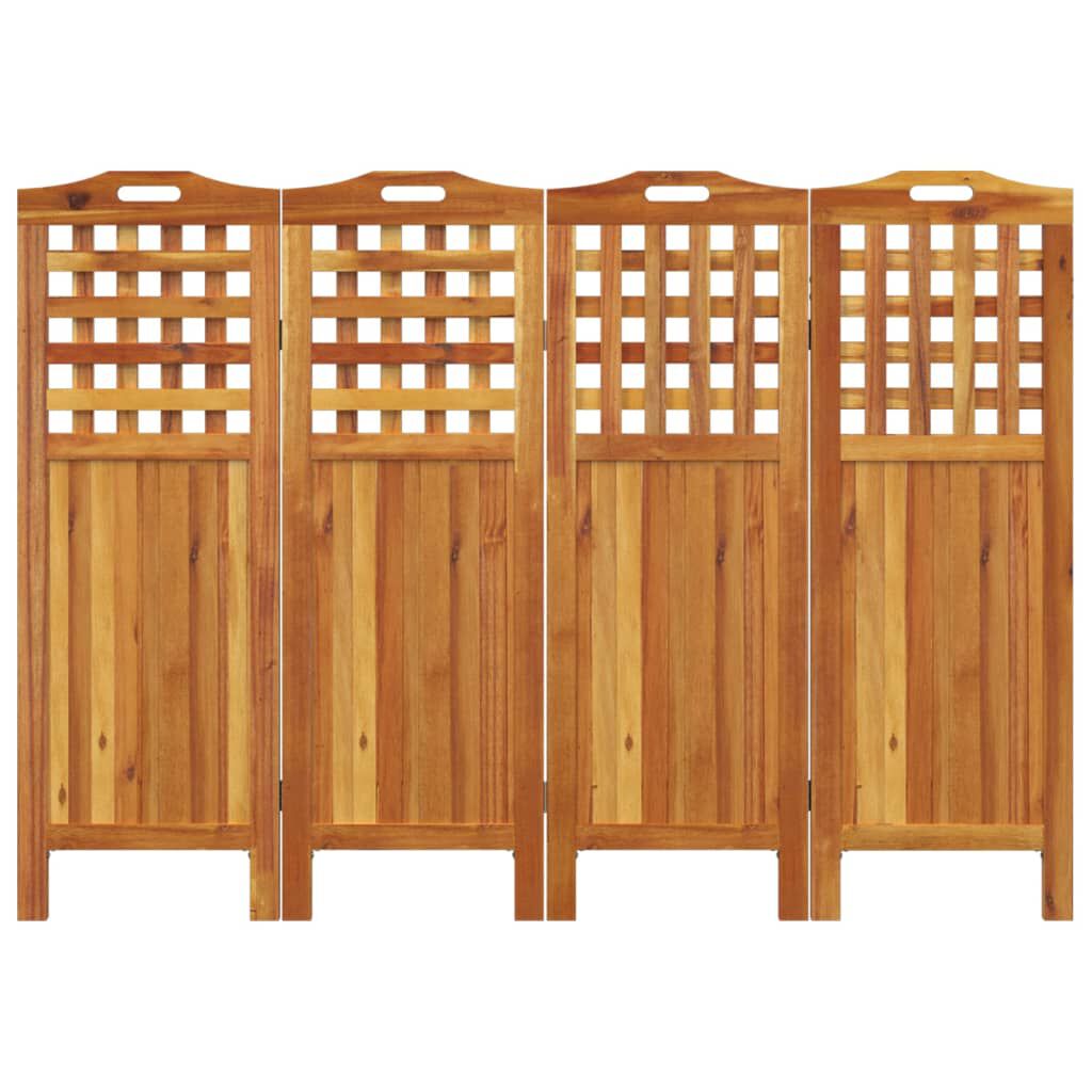 vidaXL 4-Panel Room Divider 162x2x115 cm Solid Wood Acacia