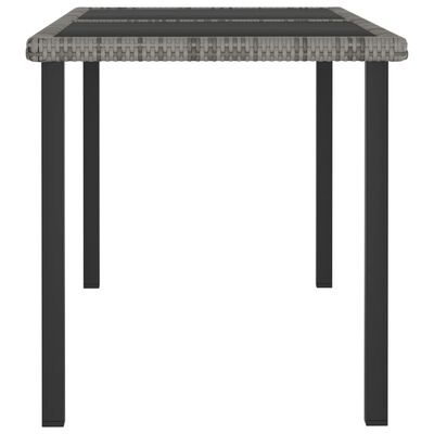 vidaXL Garden Dining Table Grey 140x70x73 cm Poly Rattan, grey vidaXL Garden Dining Table Grey 140x70x73 cm Poly Rattan
